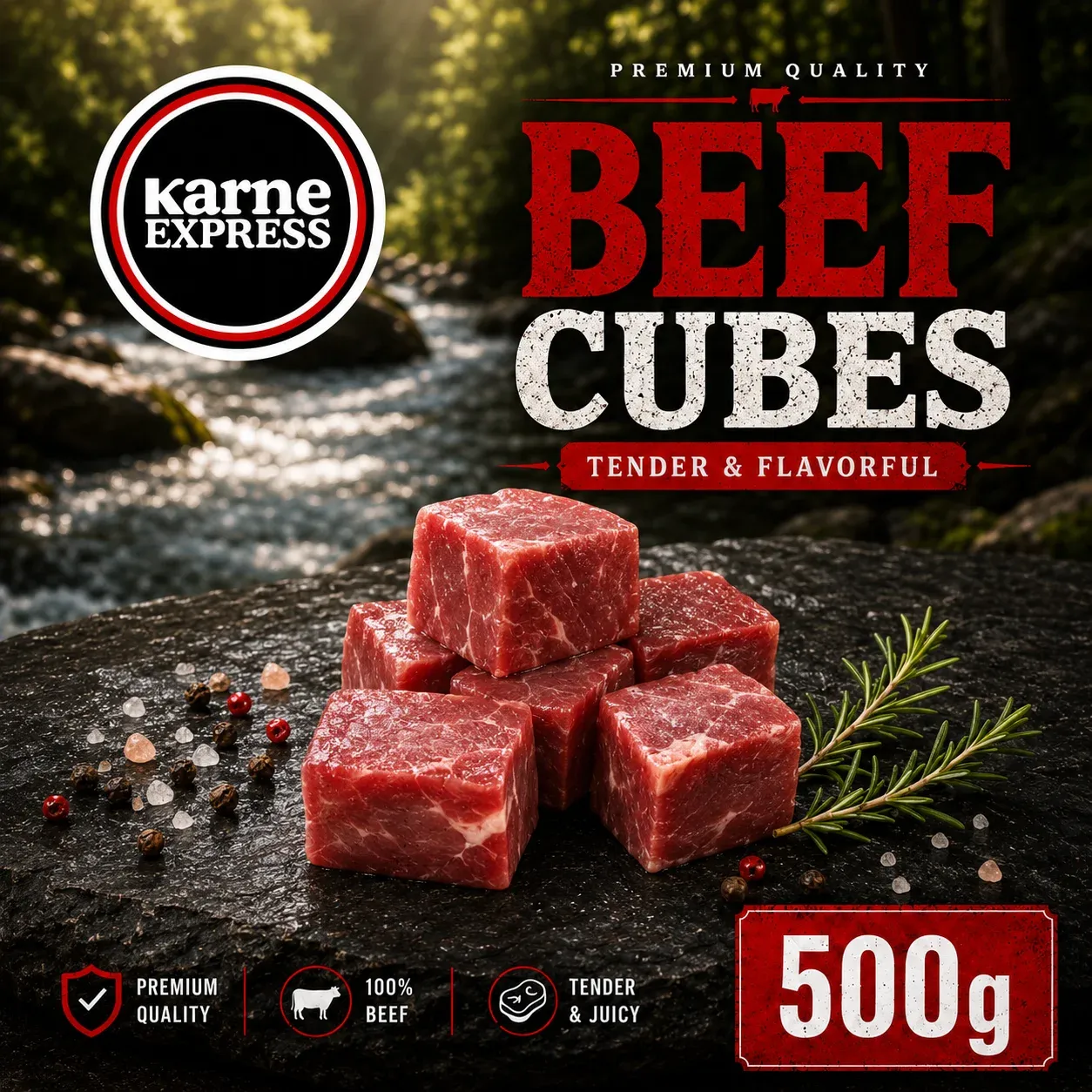Beef Cubes (500g)